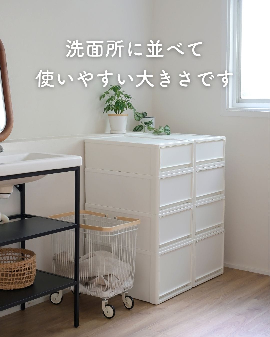 中が透けない 収納ケース 引き出し 奥行き53cm 2個組/3個組/4個組 (幅39 奥行53 高さ18/22/30cm) 日本製