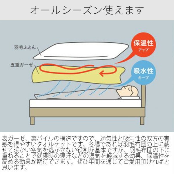 【10％オフクーポン対象】今治タオル ガーゼ＆パイルケット ボーダー サンタフェ キリム 約140×190cm 05117401/05117501 丸宗 マルソウ