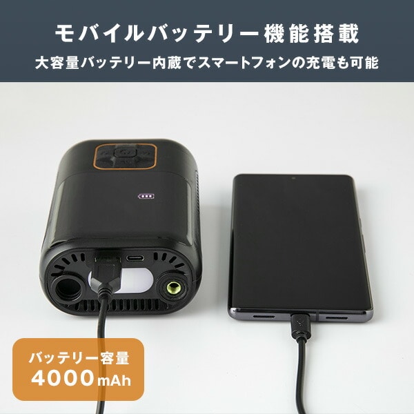 コンパクト電動空気入れ 電動ポンプ エアーポンプ EL-40075 ブラック マリン商事