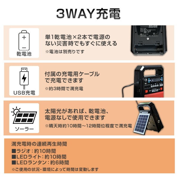 ソーラー充電式多機能バッテリー エマージェンシーマルチキット EM-009 とうしょう