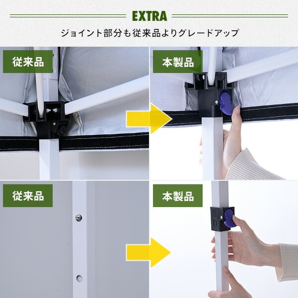 【10％オフクーポン対象】ワンタッチタープテント 3×6m サイドシート4枚付き 特大 スチール FRT-600(WH) 山善 YAMAZEN キャンパーズコレクション