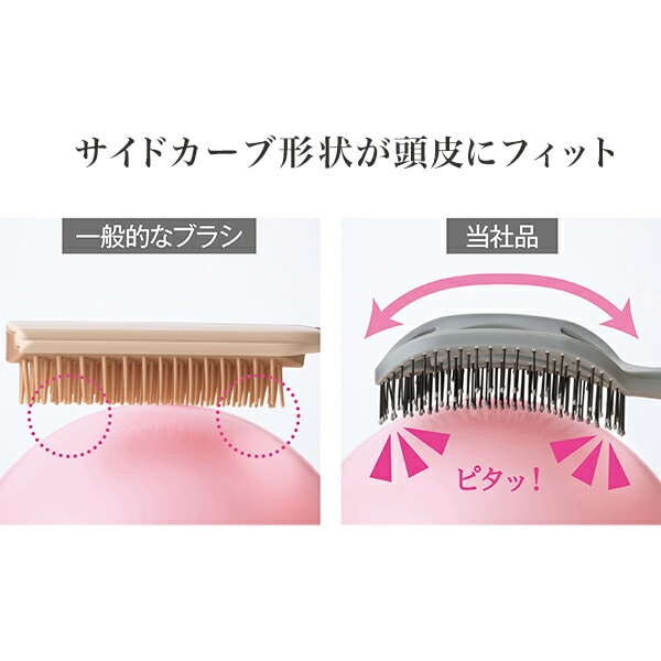 4in1 ヘアブラシ グレー 頭皮ケア 速乾 メイダイ