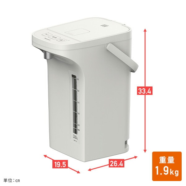電気ポット 1.2L 2.2L 3L 1200W 転倒湯漏れ防止 早沸き 急速沸騰 WMR-12/-22/-30 ピーコック魔法瓶工業 Peacock