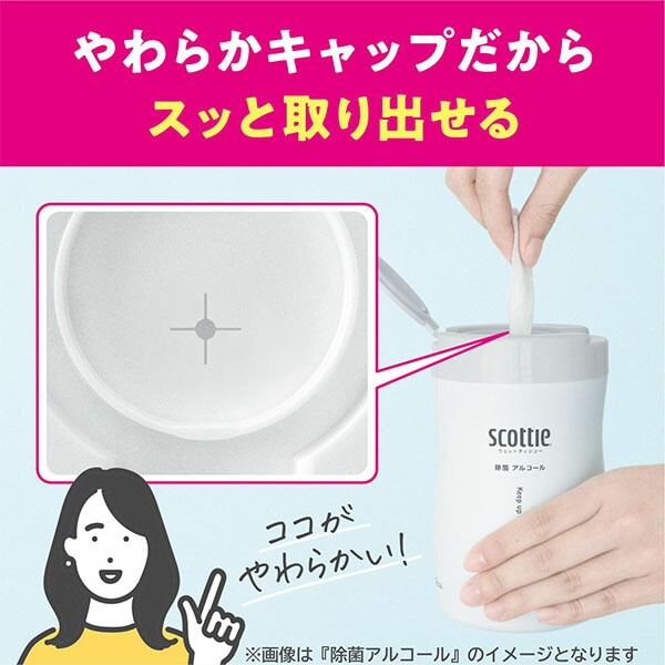 【10％オフクーポン対象】スコッティ ウェットティッシュ つめかえ用 除菌 アルコール (100枚×3コ)×8パック 77137 日本製紙クレシア
