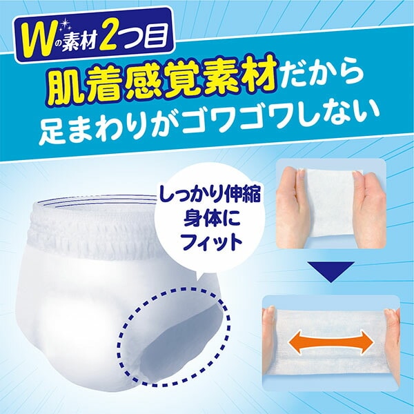 【10％オフクーポン対象】アクティ 大人用 紙おむつ Wの素材で快適パンツ うす型 2回分吸収 M-L：20枚×4(80枚) / L-LL：18枚×4(72枚) 89067/89069 日本製紙クレシア