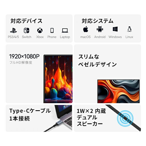 モバイルモニター 15.6インチ/18.5インチ 1080P 日本設計 QMMP-156 / QMM-156R / QMM-185 山善 YAMAZEN キュリオム Qriom