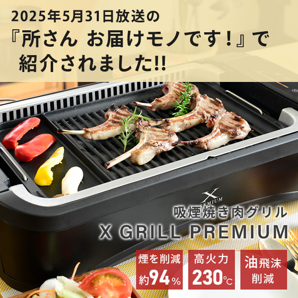 【10％オフクーポン対象】焼肉プレート 減煙 吸煙グリル ホットプレート 煙の少ない焼肉グリル XGRILL PREMIUM YGMC-FX130(B) 山善 YAMAZEN