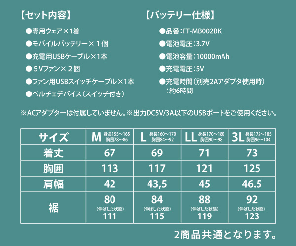 ファン付き作業着 ペルチェ搭載 ベスト フルセット 大ファン 10000mAh KAZEfit カゼフィット KF2SV2/KF-PW5SV 山善 YAMAZEN
