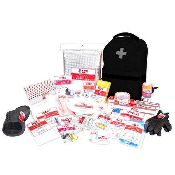 防災セット 防災士監修 一次避難用 25L相当 災害対策30点セット ソーラーパネル付き YRSB-M75/100+YBG-30BB 山善 YAMAZEN