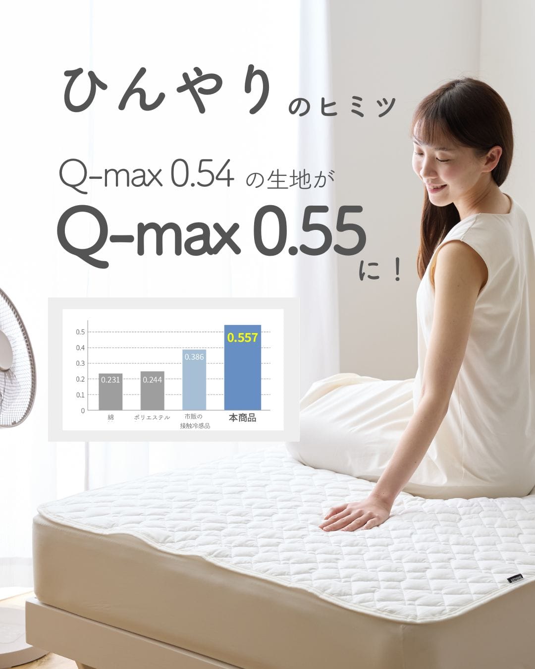 【10％オフクーポン対象】洗える 敷くだけ 冷感 敷きパッド ひんやり 接触冷感 Q-MAX0.55 山善 YAMAZEN