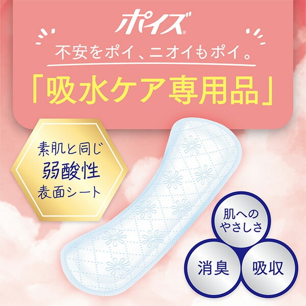 ポイズ さらさら素肌 パンティライナー おりもの＆水分ケア 5cc 無香料 36枚×18(648枚) ケース販売 日本製紙クレシア