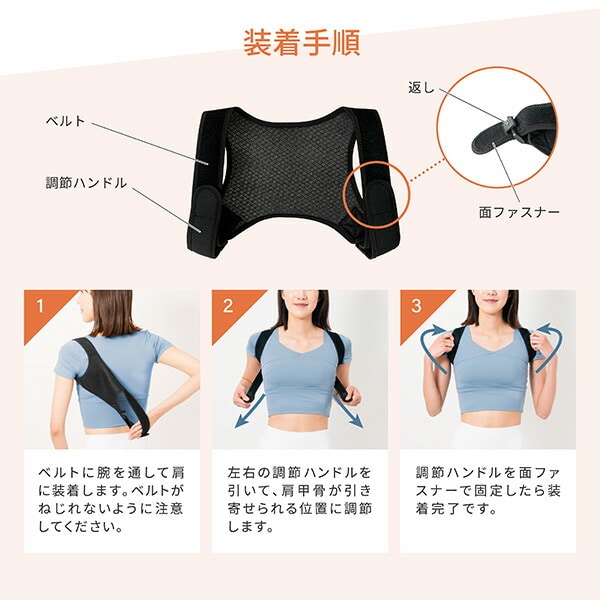 背中のミカタ 姿勢サポーター 姿勢ベルト 猫背ベルト 補正 調整可能 男女兼用 EXG303SM/EXG303ML アルインコ ALINCO