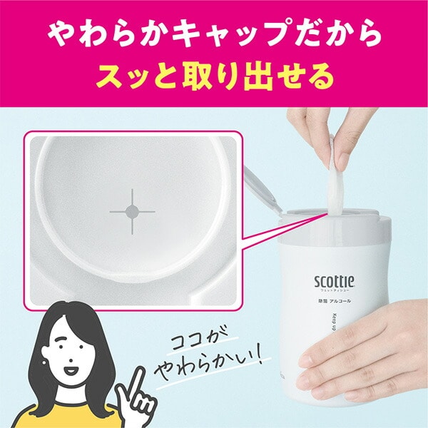 【10％オフクーポン対象】スコッティ ウェットティッシュ 除菌 アルコール 本体 120枚×14個 (ケース販売) 日本製紙クレシア