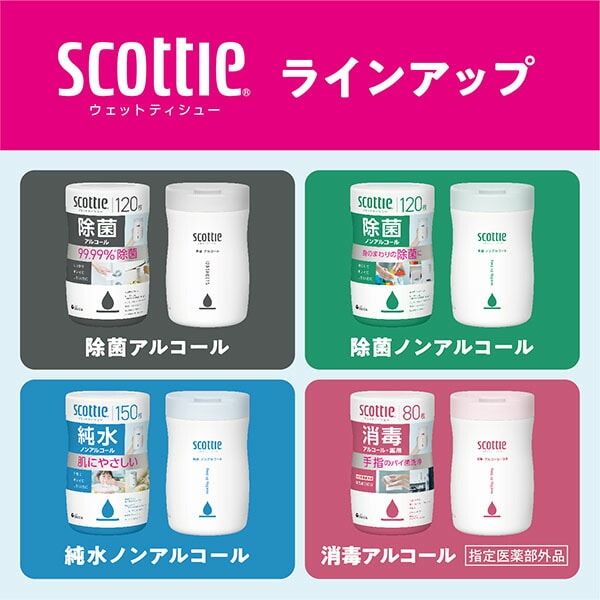 スコッティ ウェットティッシュ 150枚×14個 (ケース販売) ノンアルコール・無香料 日本製紙クレシア