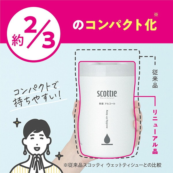 【10％オフクーポン対象】スコッティ ウェットティッシュ 消毒 アルコール 本体 80枚×14個 (ケース販売) 指定医薬部外品 日本製紙クレシア