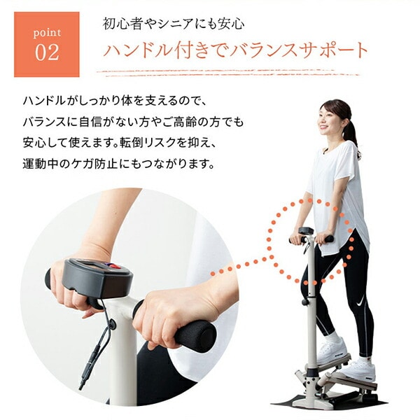 ハンドル付きステッパー 保護マット付き コンパクト 有酸素運動 室内 1年保証 AFA4026C アルインコ ALINCO