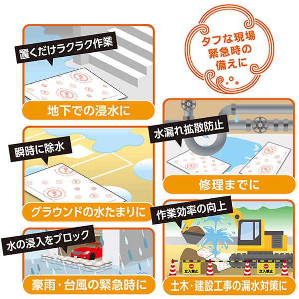 防災人 水たまり吸水シート BLOCK20 吸水量約19L 日本製 10枚入り×5袋(50枚) BMS-004 第一衛材