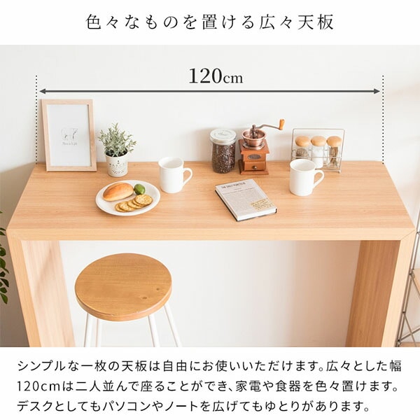 シンプル カウンターテーブル 幅120 奥行40 高さ90cm Galant (ガラン) DT-1006 宮武製作所