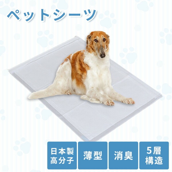 【10％オフクーポン対象】薄型ペットシーツ 日本製高分子 1回使い捨て 消臭 (レギュラー 800枚)/(ワイド 400枚)/(スーパーワイド 200枚) 山善 YAMAZEN