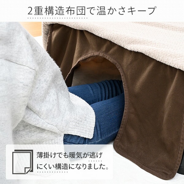 【10％オフクーポン対象】こたつ&こたつ布団セット 80×60cm 長方形 300W 山善 YAMAZEN