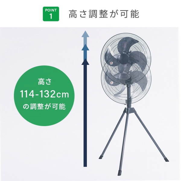 工場扇 アルミ スタンド扇 開放式 45cm羽根 大風量 HSE-45AP ナカトミ NAKATOMI