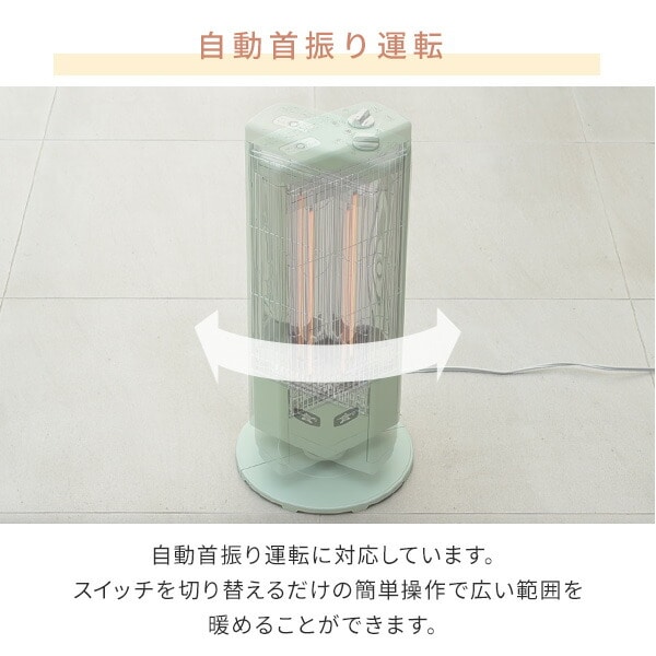 グラファイトヒーター 遠赤外線ヒーター 1000W 首振り機能付き 防災対応 AEH-G1000A アラジン Aladdin