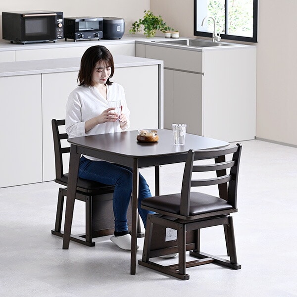 ダイニングこたつ 正方形 80×80cm 600W ハロゲンヒーター GDT-HDN803DB ダークブラウン 山善 YAMAZEN