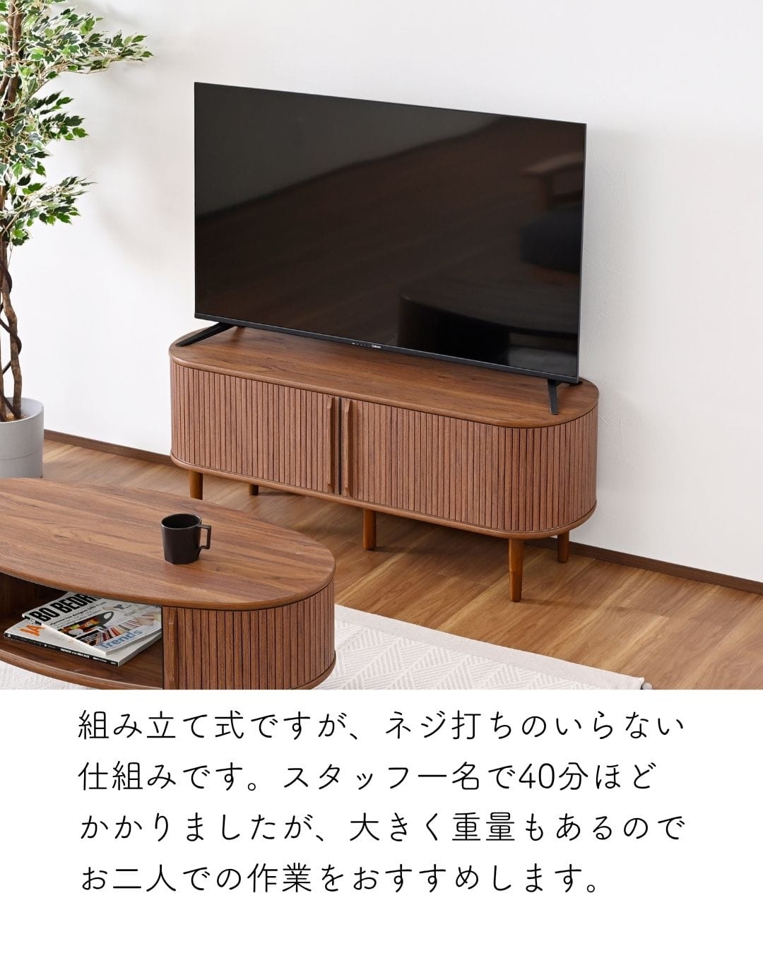 【10％オフクーポン対象】テレビ台 テレビボード 引き戸 蛇腹 幅120タイプ 幅118 奥行38 高さ48cm 山善 YAMAZEN