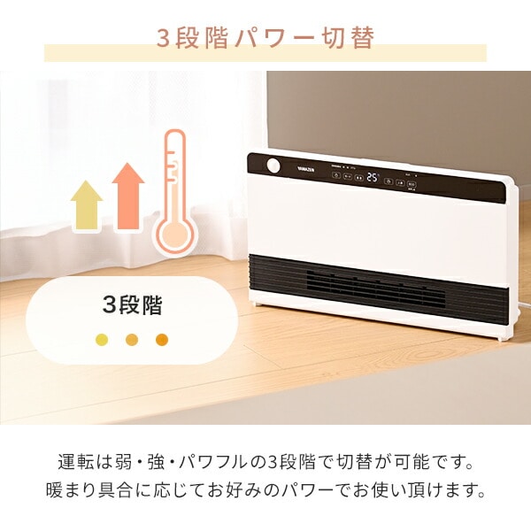 ワイドパネル セラミックヒーター 大風量 温度センサー 人感センサー ECOモード DSF-VW121(W) 山善 YAMAZEN
