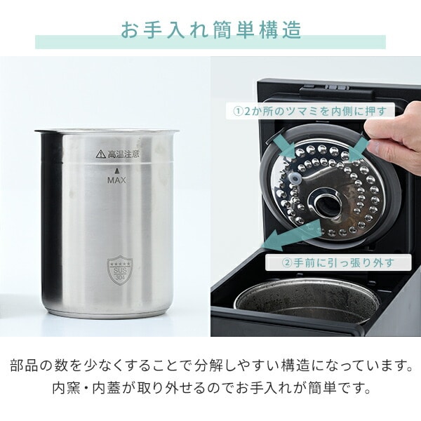 【10％オフクーポン対象】キューブ型スチーム式加湿器 上部給水 (木造約9畳・プレハブ約15畳) 3.4L 湯こぼれ防止 BEAR-S34(W)/(B) 山善 YAMAZEN