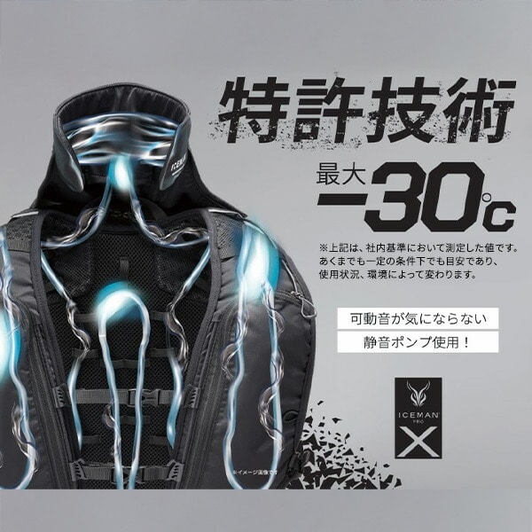 水冷服 アイスマンプロ ICEMAN 2025年モデル 5200mAhバッテリー 専用チャージボトル付 フルセット PRO-X2 山真製鋸