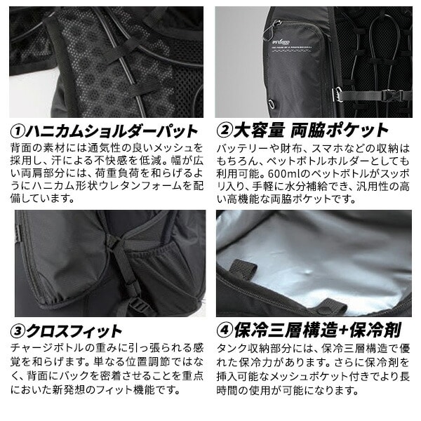 水冷服 アイスマンプロ ICEMAN 2025年モデル 5200mAhバッテリー 専用チャージボトル付 フルセット PRO-X2 山真製鋸