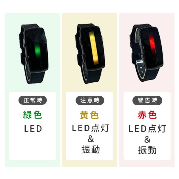 【10％オフクーポン対象】暑熱バンド hamon band 2 充電式 振動通知 LED表示 深部体温上昇 防水 IP67相当 MH00-B25 ブラック ミツフジ