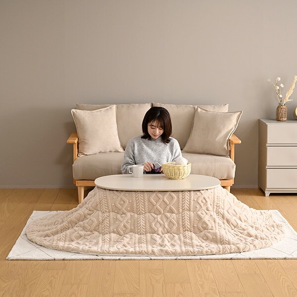 【10％オフクーポン対象】こたつ＆こたつ布団セット 90×60cm 長方形 楕円形 丸型 300W GFT-90602 山善 YAMAZEN