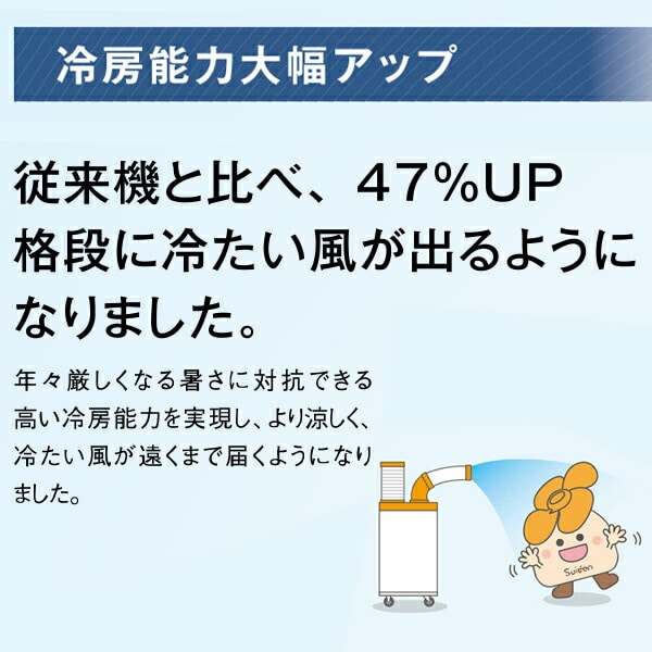 業務用 スポットクーラー 100V 3相200V 冷風1口 自動首振り R32冷媒 SS-25EL-1T/SS-25DL-1T/SS-25DL-3T スイデン