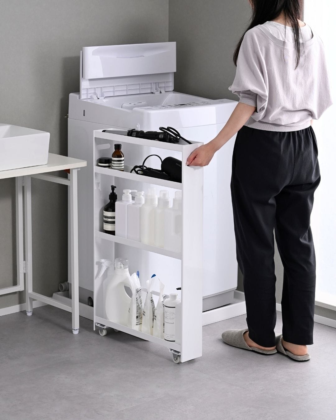 隙間収納 10cm 完成品 組み立て不要 奥深 頑丈 幅10 奥行50 高さ82.8cm 日本製 燕三条
