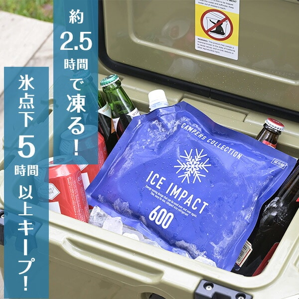 アイスインパクト 600g 保冷剤 長時間 繰り返し使用可能 CIIS-600 山善 YAMAZEN キャンパーズコレクション