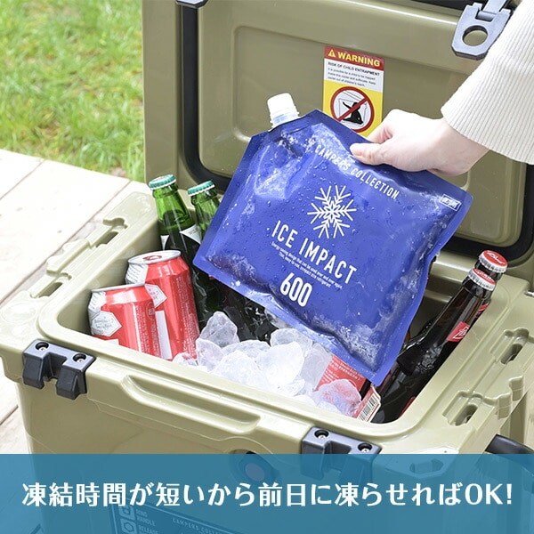 アイスインパクト 600g 保冷剤 長時間 繰り返し使用可能 CIIS-600 山善 YAMAZEN キャンパーズコレクション