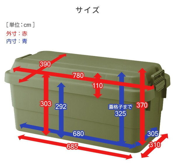 【10％オフクーポン対象】トランクカーゴ 座れる 収納ボックス 70L TC-70 リス RISU