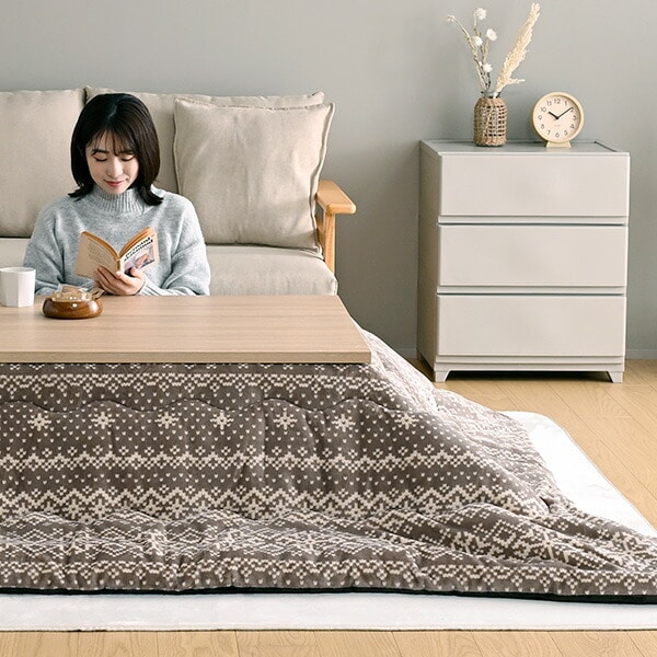 こたつ布団 長方形 120×80用 フランネル調 両面使える 洗える 京都絞