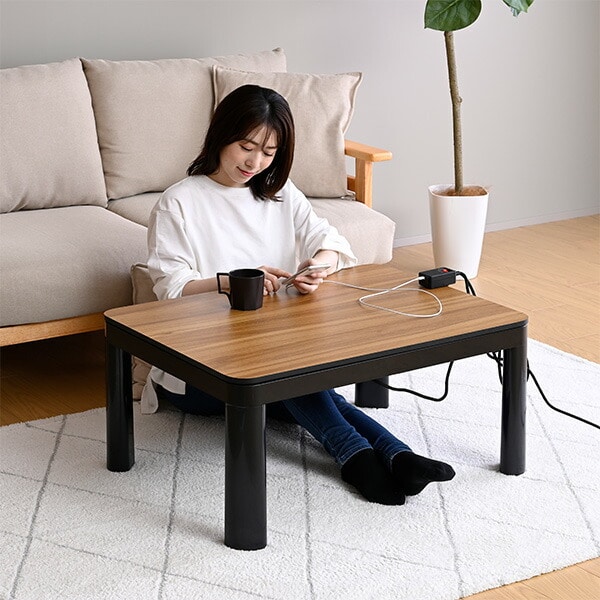 こたつ＆こたつ布団セット 80×60cm 長方形 USBポート搭載 NCK-USB8060 山善 YAMAZEN
