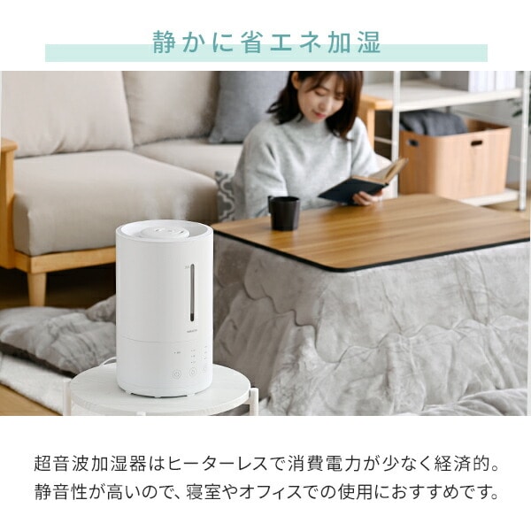 加湿器 超音波式 上から給水 3L 木造和室～5畳 プレハブ洋室～8畳 MZ-AA30(W)  山善 YAMAZEN