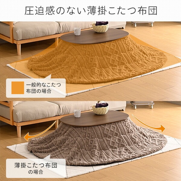 こたつ布団 薄掛け 長方形 210×180cm (対応こたつサイズ 90×60cm) KY-CABLEOV9060 京都絞