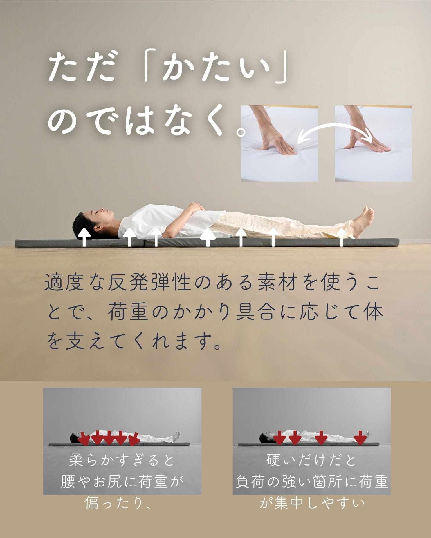 マットレス 高反発 かため 軽量 トッパー 3つ折り 厚さ4cm シングル/セミダブル/ダブル/セミシングルショート 低ホルムアルデヒド 洗えるカバー 山善 YAMAZEN