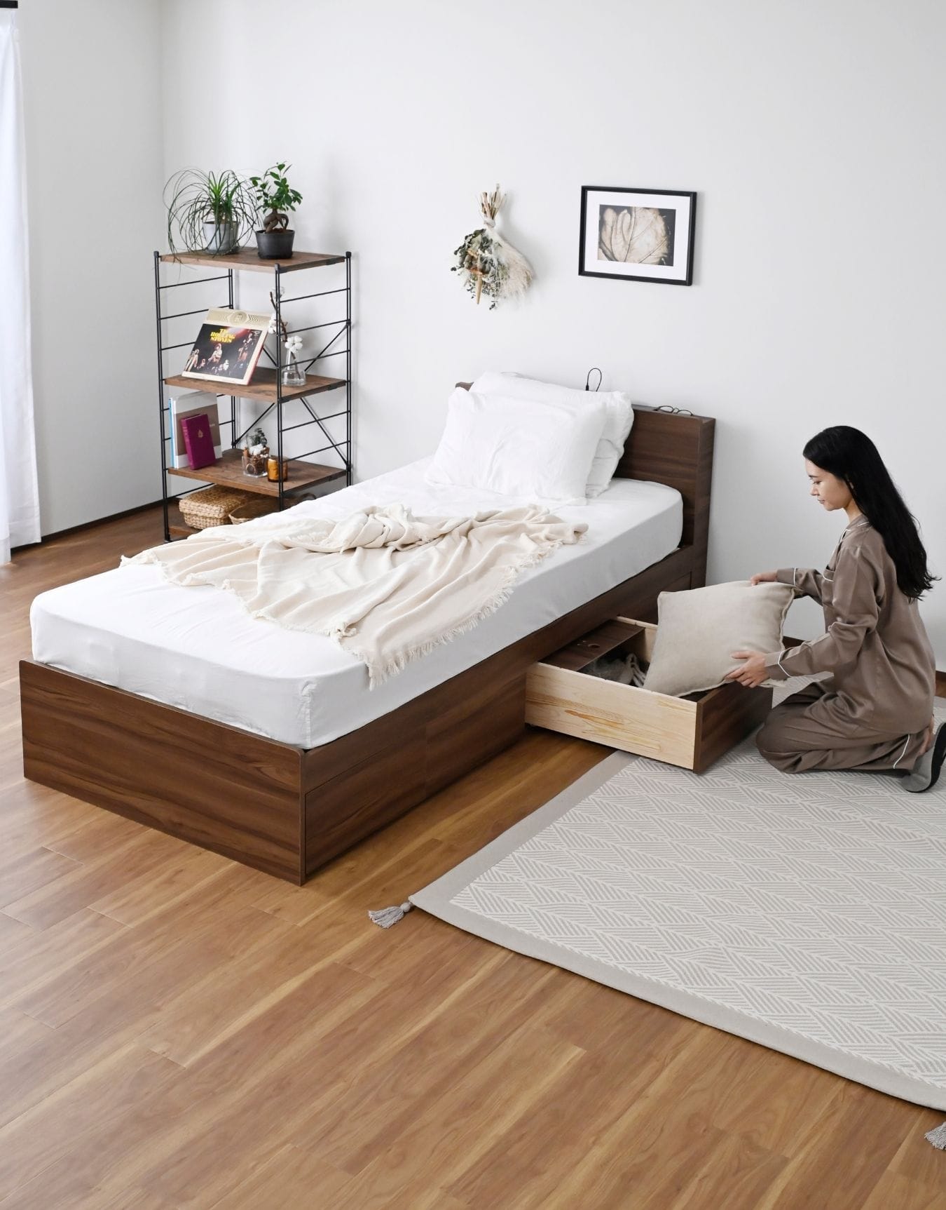 ベッド下 引き出し 2個組 深型 フタ付き キャスター付き 仕切り付き 幅47/43.5 奥行61 高さ23.5cm 容量40L/37.5L 山善 YAMAZEN