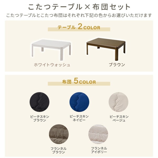 こたつ＆こたつ掛敷布団セット 長方形 3点セット 105×75cm 120×80cm 山善 YAMAZEN