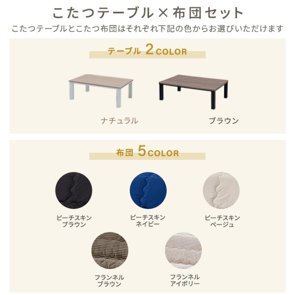 こたつ＆こたつ掛敷布団セット 長方形 3点セット 105×70cm 120×80cm 山善 YAMAZEN