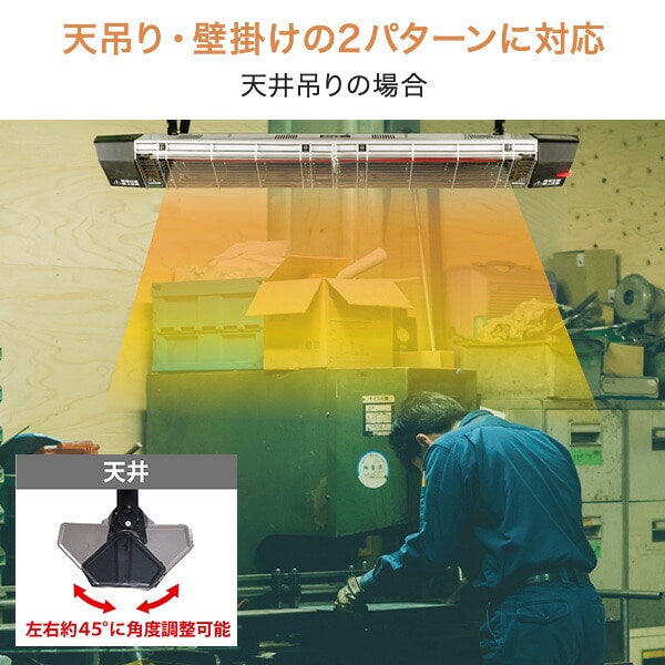 遠赤外線 電気ヒーター 天吊り 壁掛け (単相100V/三相200V) FIH-10RC/FIH-15RC ナカトミ NAKATOMI