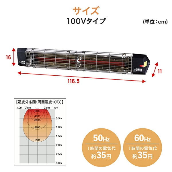 遠赤外線 電気ヒーター 天吊り 壁掛け (単相100V/三相200V) FIH-10RC/FIH-15RC ナカトミ NAKATOMI
