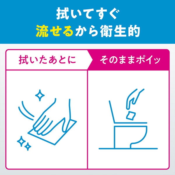 スコッティ 流せる ウェットタオル 純粋 ノンアルコール70枚×24パック (ケース販売) 76180 日本製紙クレシア